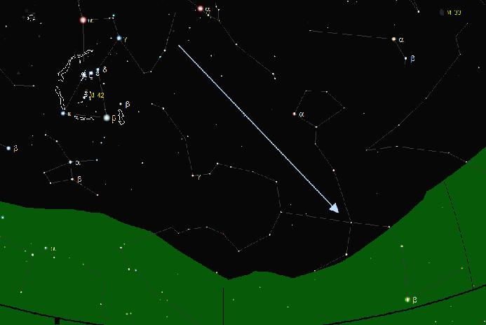 Apparent trajectory of 02/13/2009 fireball, V. Jacques